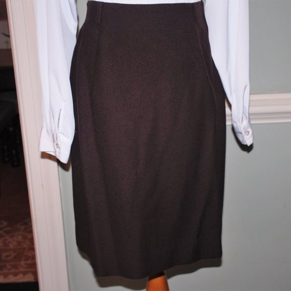 New WOT Vintage Classic Talbots Brown Wool Skirt - Picture 5 of 5